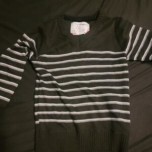 Faze 1 3t Black and Gray Striped Sweater